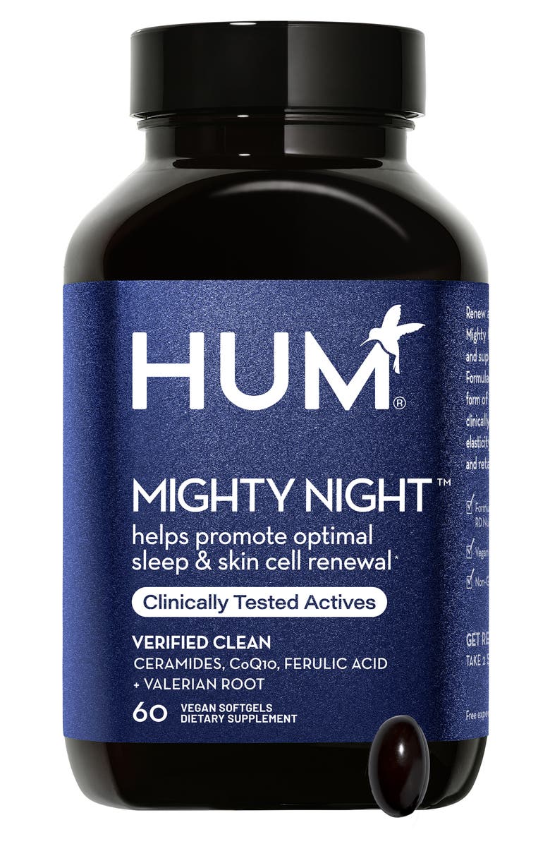 Hum Nutrition Mighty Night<sup>™</sup> Overnight Renewal Supplement with Ceramides, CoQ10 & Ferulic Acid Supplement, Main, color,