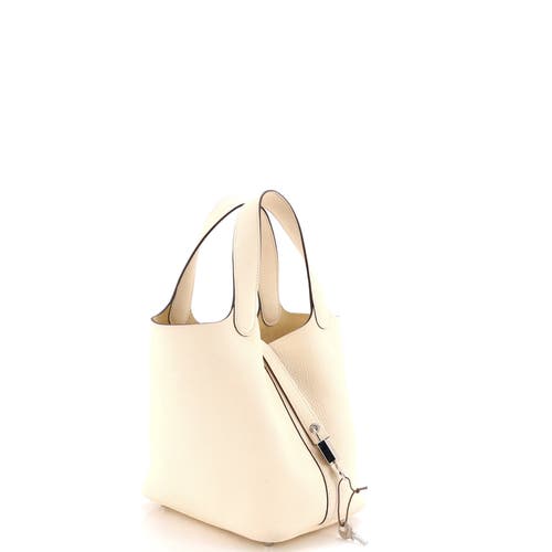 Pre-owned Hermes Hermes Picotin Lock Bag Clemence Pm In Brown