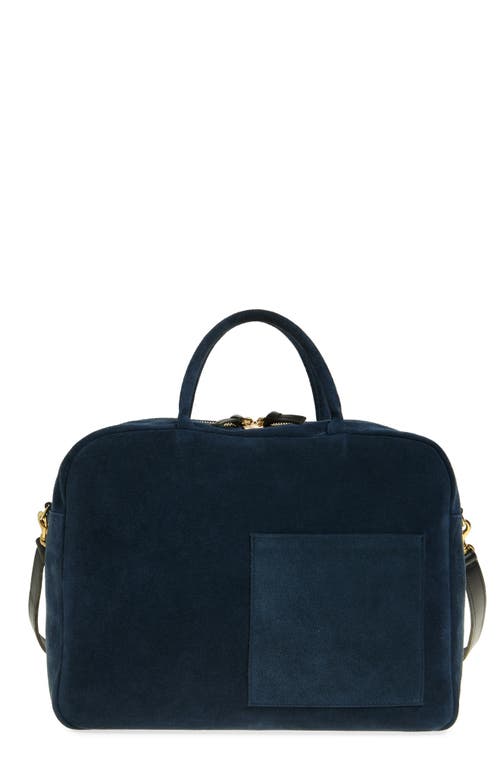 Clare V . Claude Suede Top Handle Bag In Bright Navy Suede