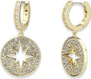 Covet Celestial Compass Pavé CZ Hoop Earrings