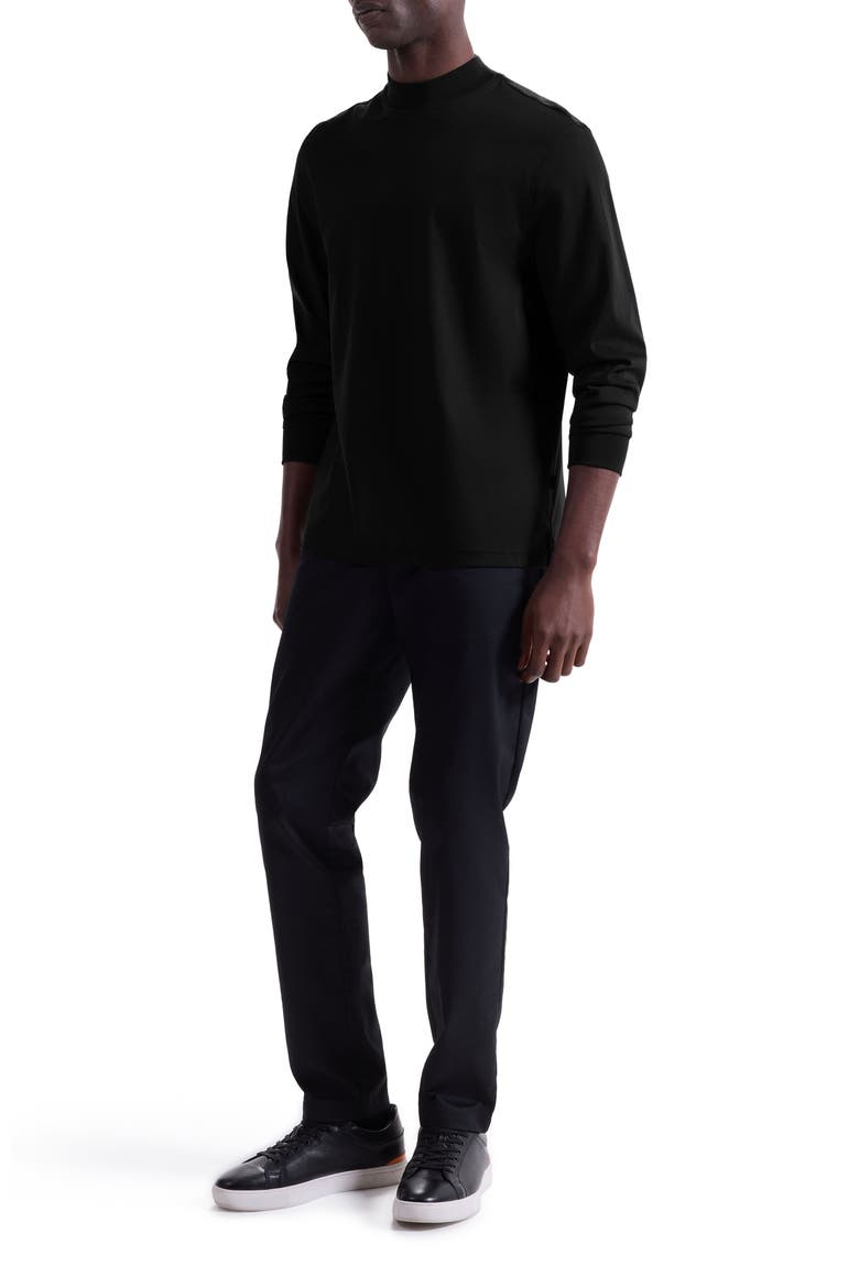 Mock Neck Pima Cotton Sweater, Alternate, color, BLACK