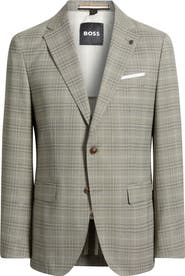 BOSS Hutson Slim Fit Plaid Stretch Sport Coat