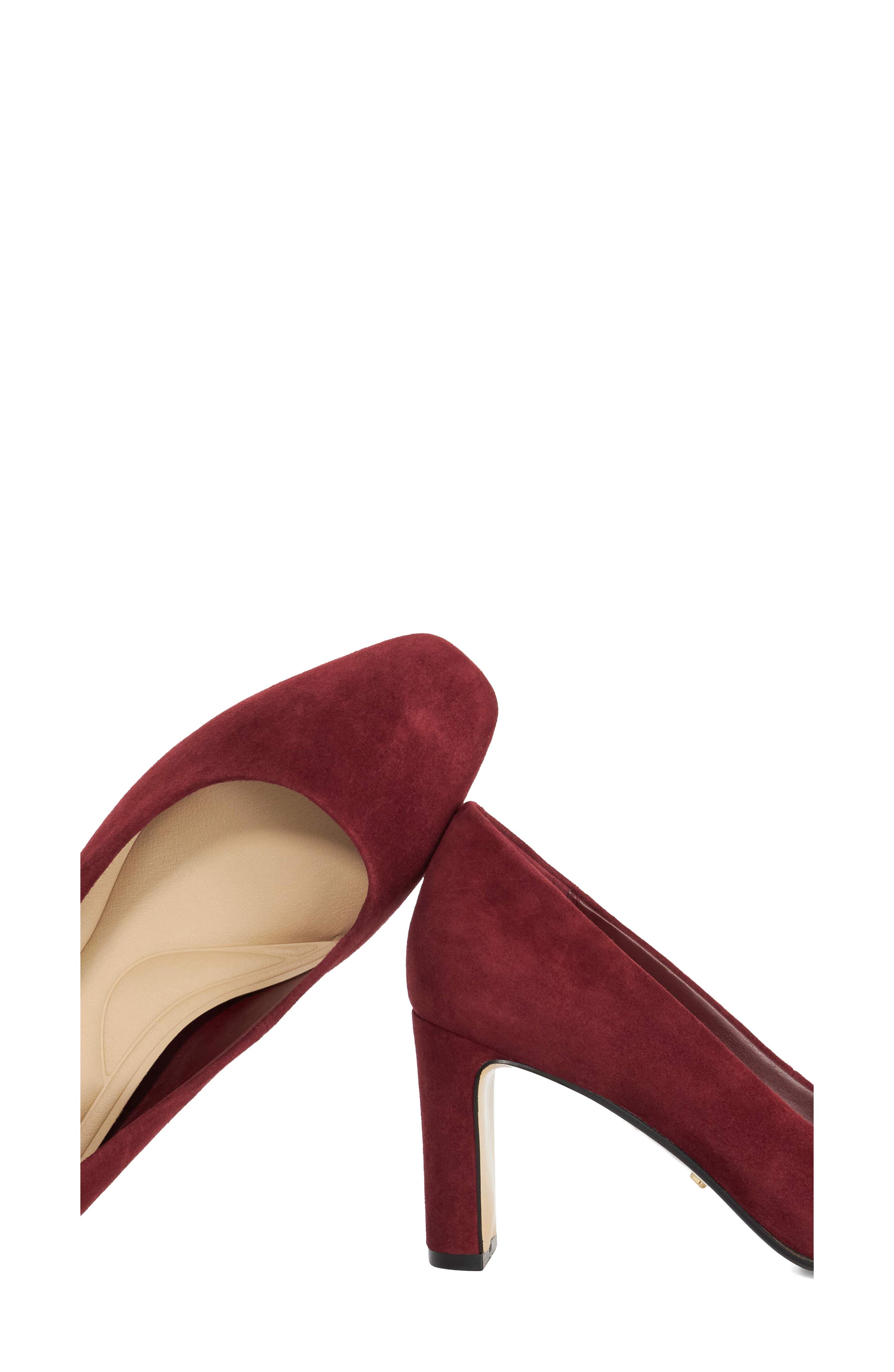 Dune London Arriving Block Heel Pump, Alternate, color, Burgundy