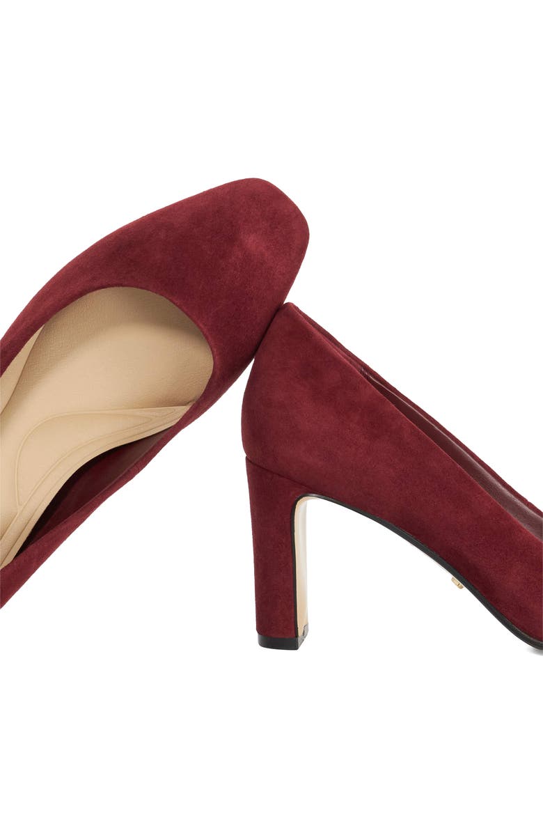 Dune London Arriving Block Heel Pump, Alternate, color, Burgundy