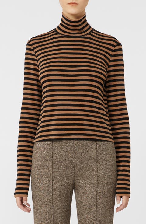 Blasy Stripe Mock Neck Shirt