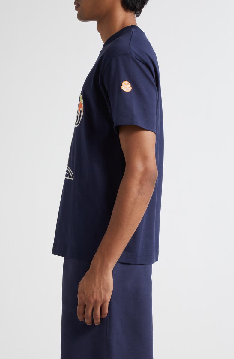 Moncler x Gilga Farm by Donald Glover Embroidered Monduck T-Shirt, Alternate, color, Navy