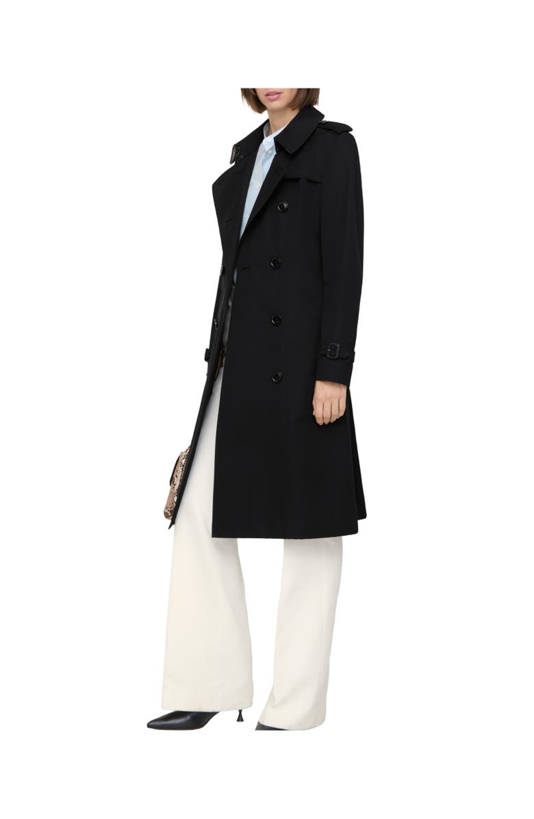 Burberry Long Chelsea Heritage Trench Coat, Alternate, color, Black