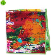 CLIFTON WILSON Multicolor Paint Splash Silk Pocket Square