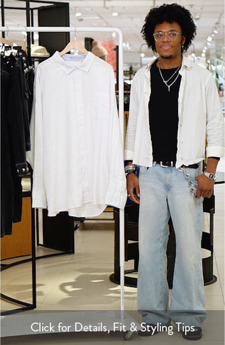 Barbados Breeze Playa Plaid Linen Blend Button-Up Shirt, sales video thumbnail