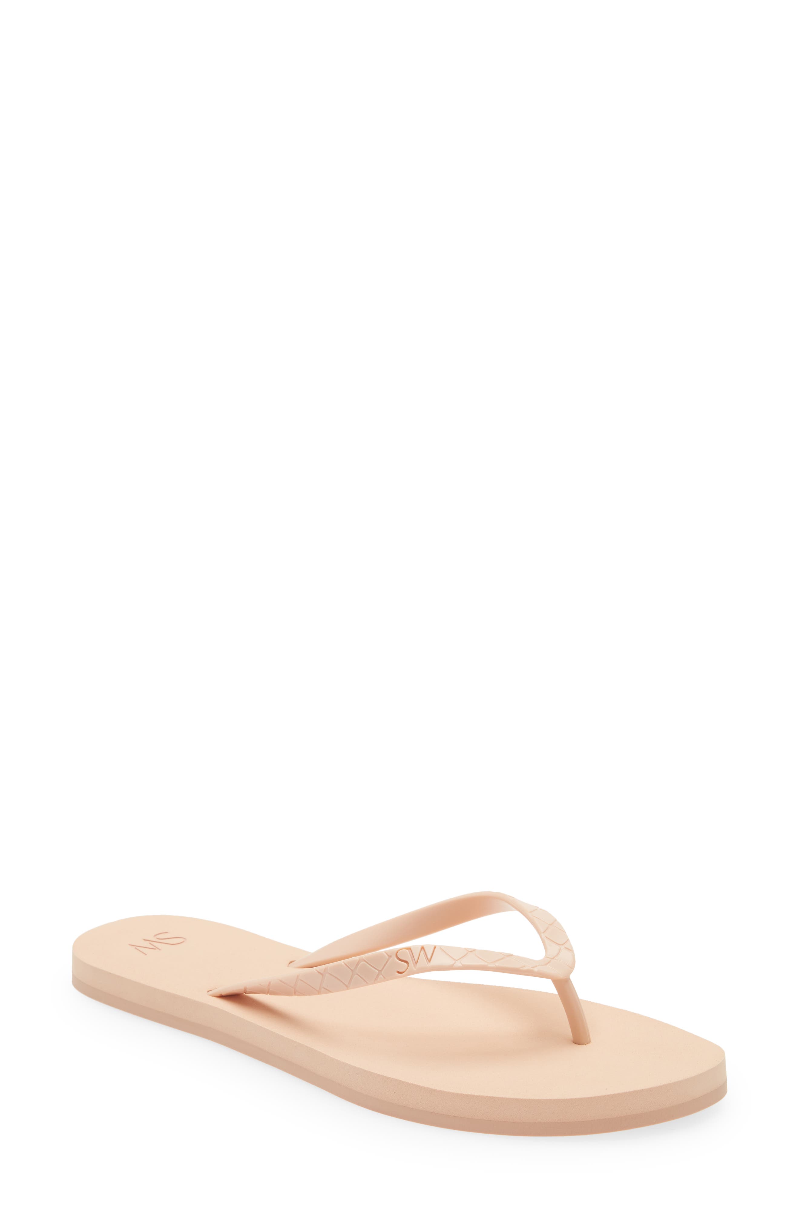 Stuart Weitzman Embossed Flip Flop, Main, color, Poudre