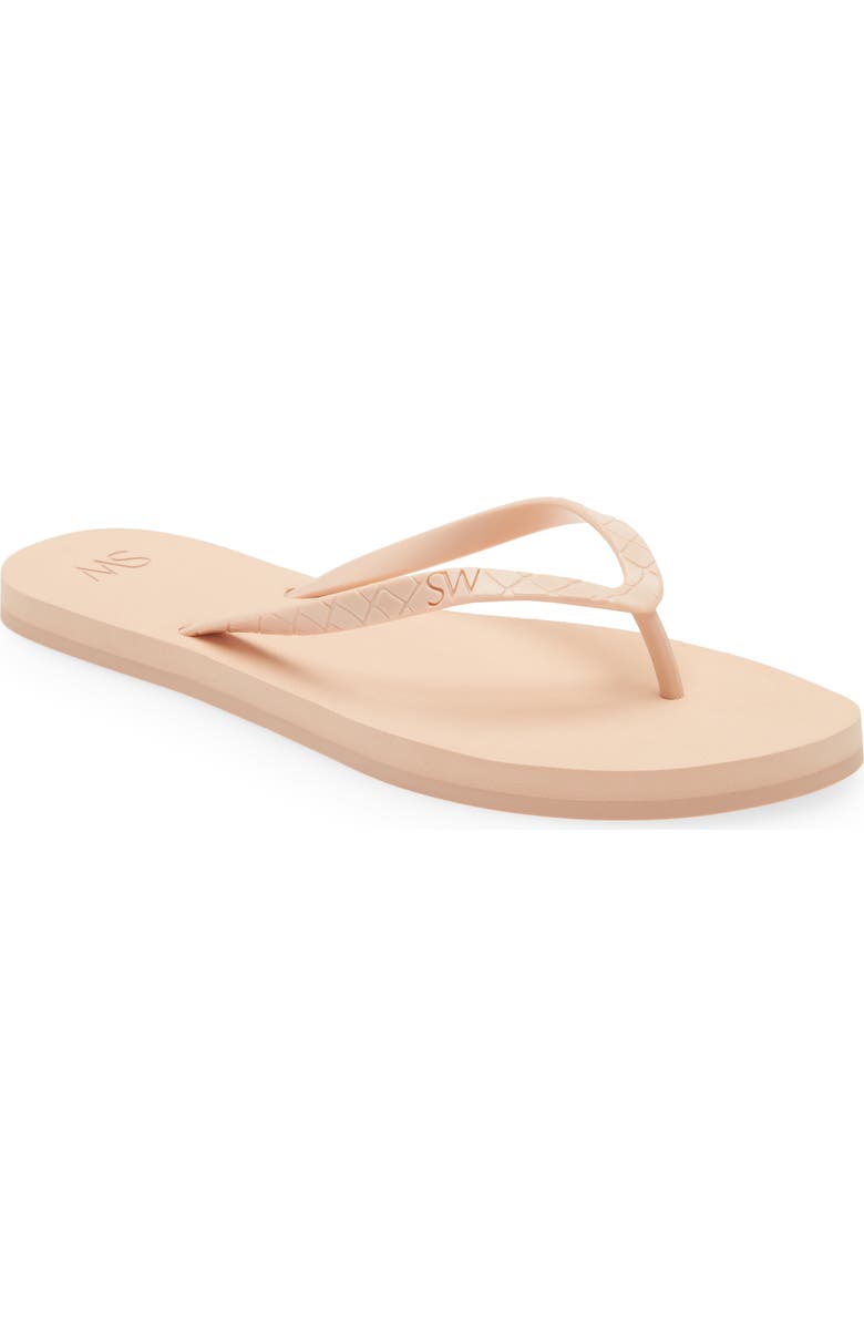 Stuart Weitzman Embossed Flip Flop, Main, color, Poudre