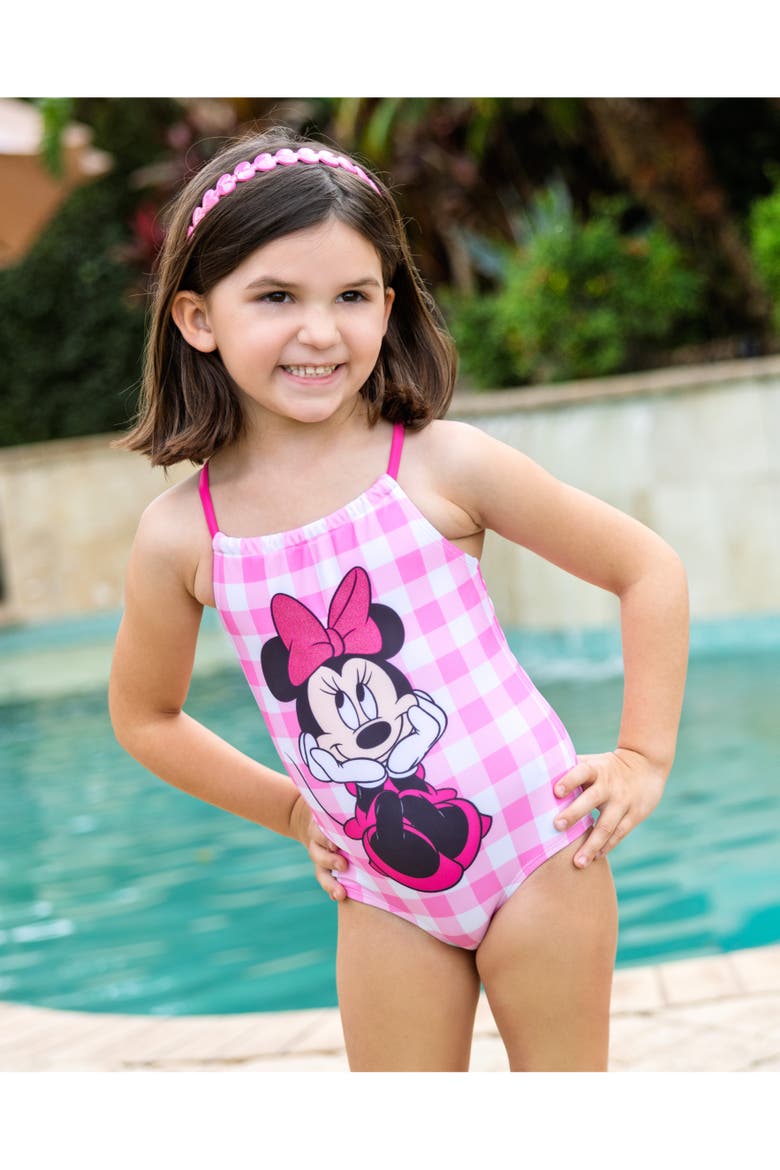 Minnie Mouse One Piece Bathing Suit, Alternate, color, Minnie Pink Tie Dye