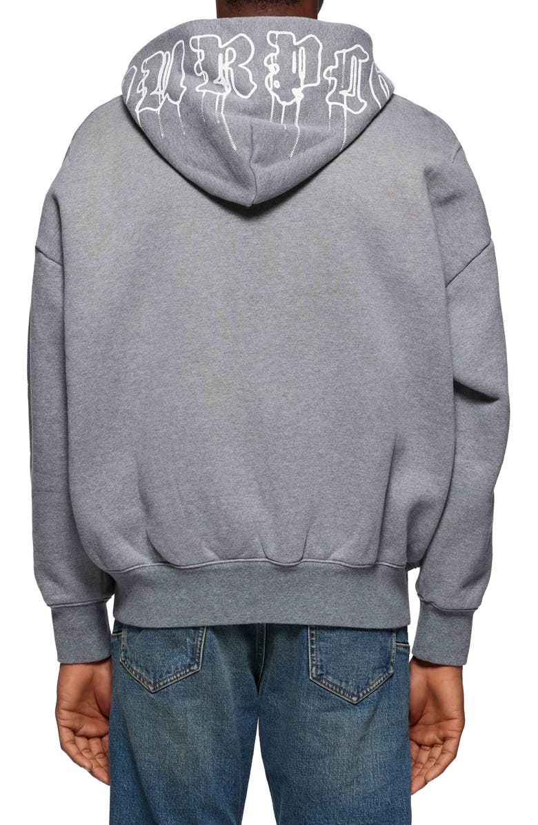 PURPLE BRAND Oversize Logo Heavyweight Fleece Zip Hoodie, Alternate, color, 