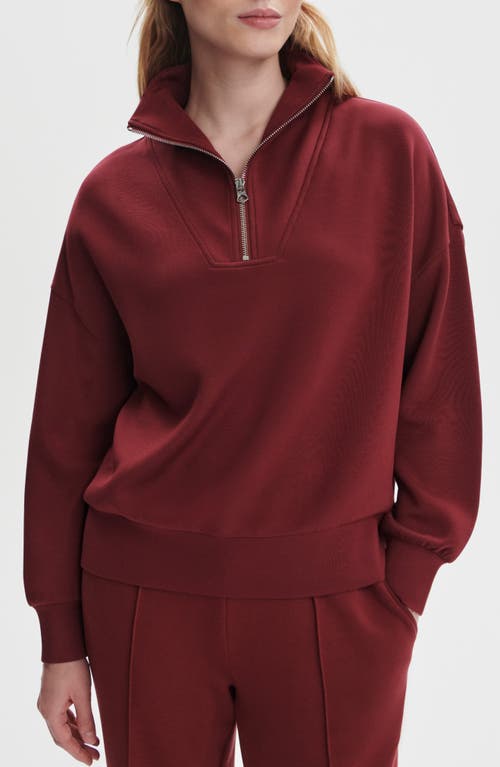 Varley Hawley Half-zip Sweatshirt In Burgundy