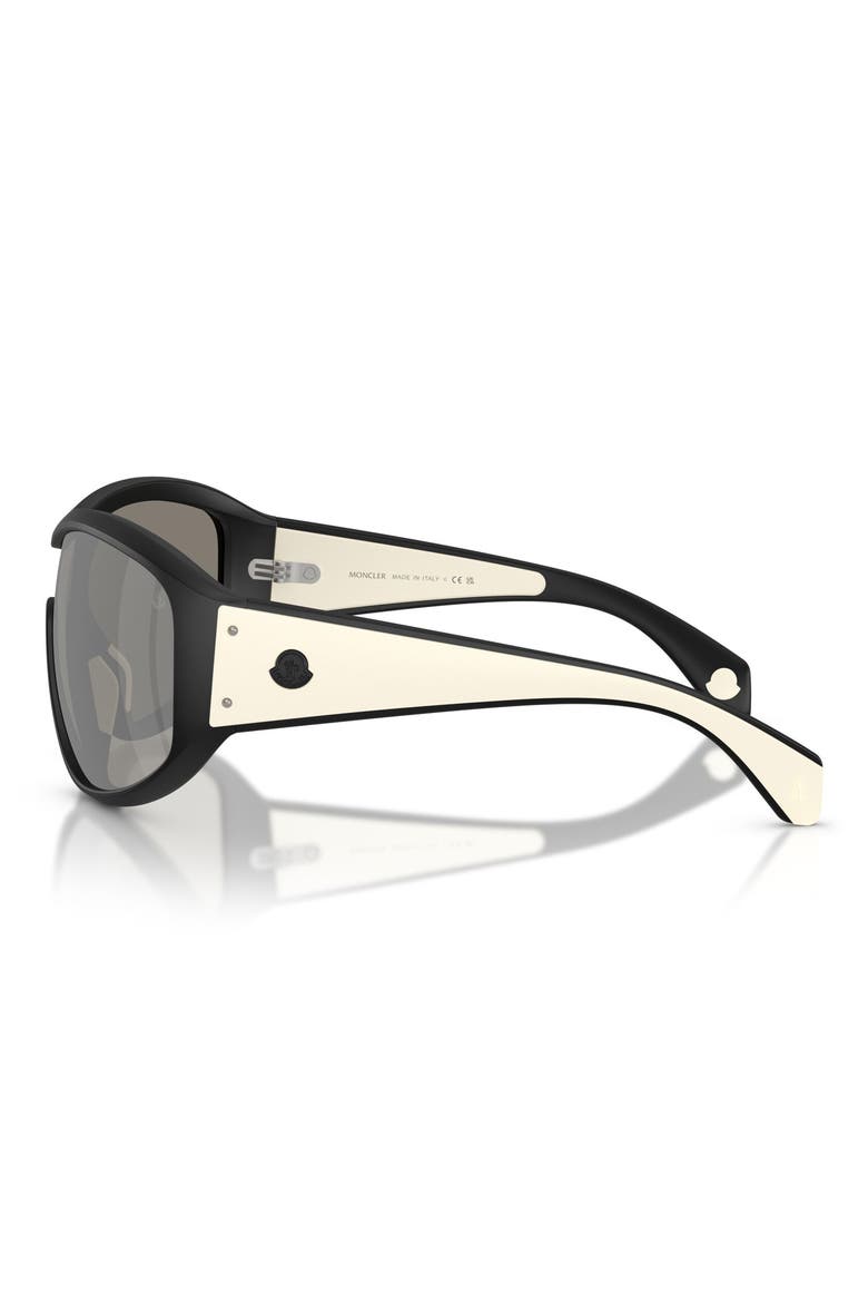 Thyra 36mm Oval Sunglasses, Alternate, color, BLACK / MIRROR SILVER