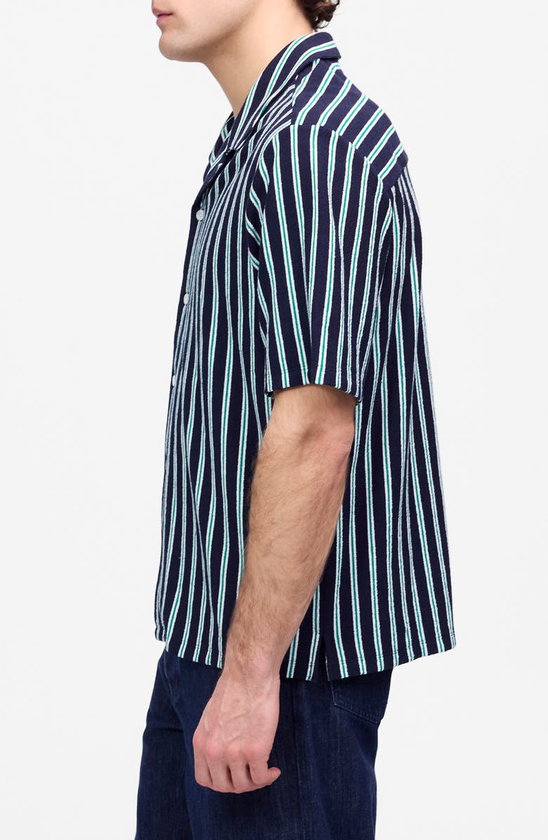 Madewell The Textured Knit Camp Shirt, Alternate, color, Juniper Berry