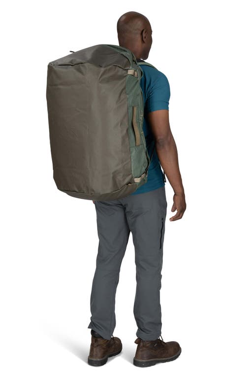 Osprey Transporter® 95-liter Water Resistant Duffle Backpack In Pine Leaf/earl Grey