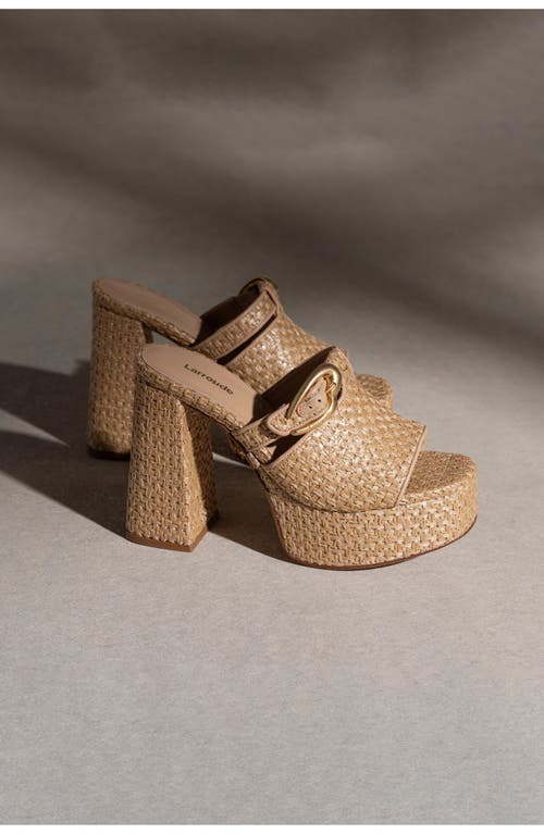 Larroude Larroudé Dolly Verona Mule In Natural Raffia In Sand