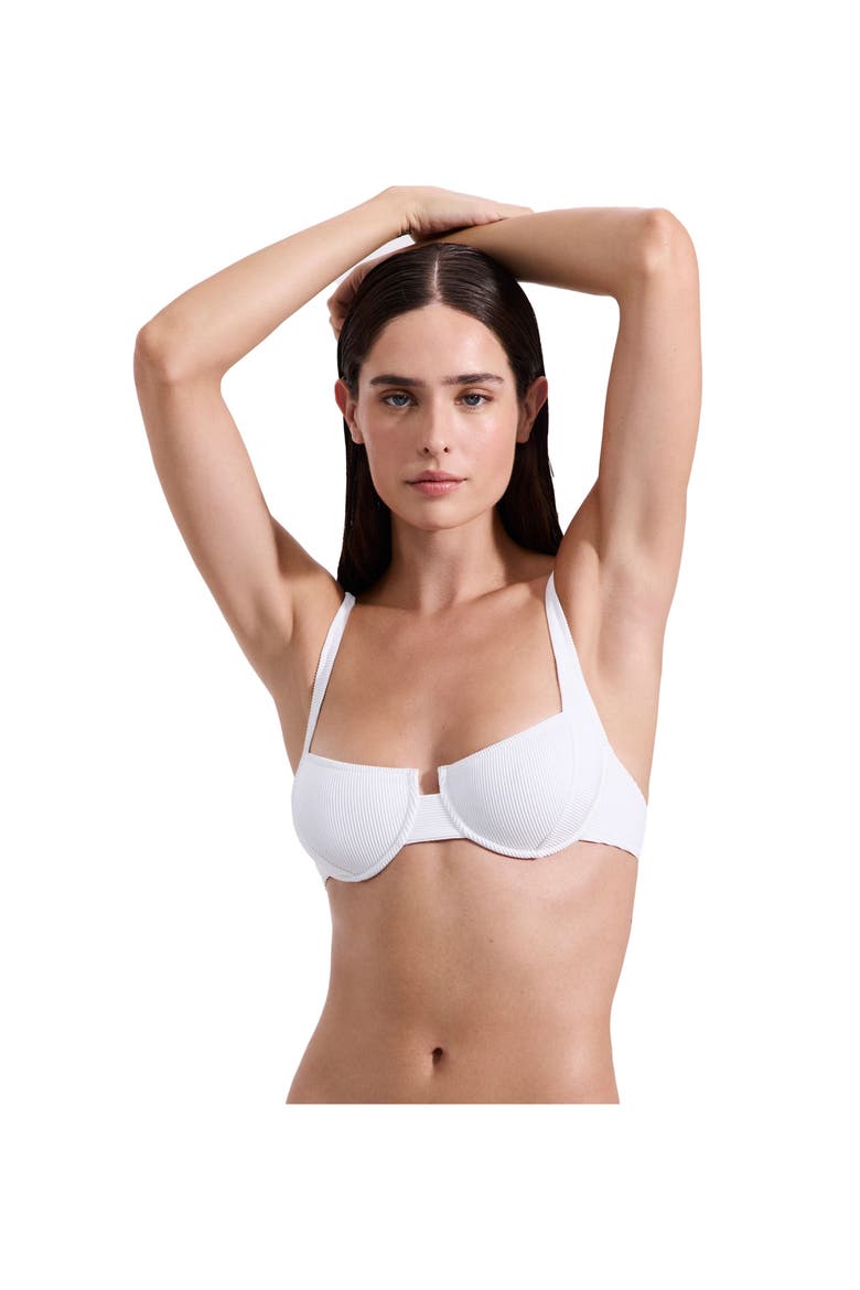 Emanuelle Textured Underwire Bikini Top, Main, color, White