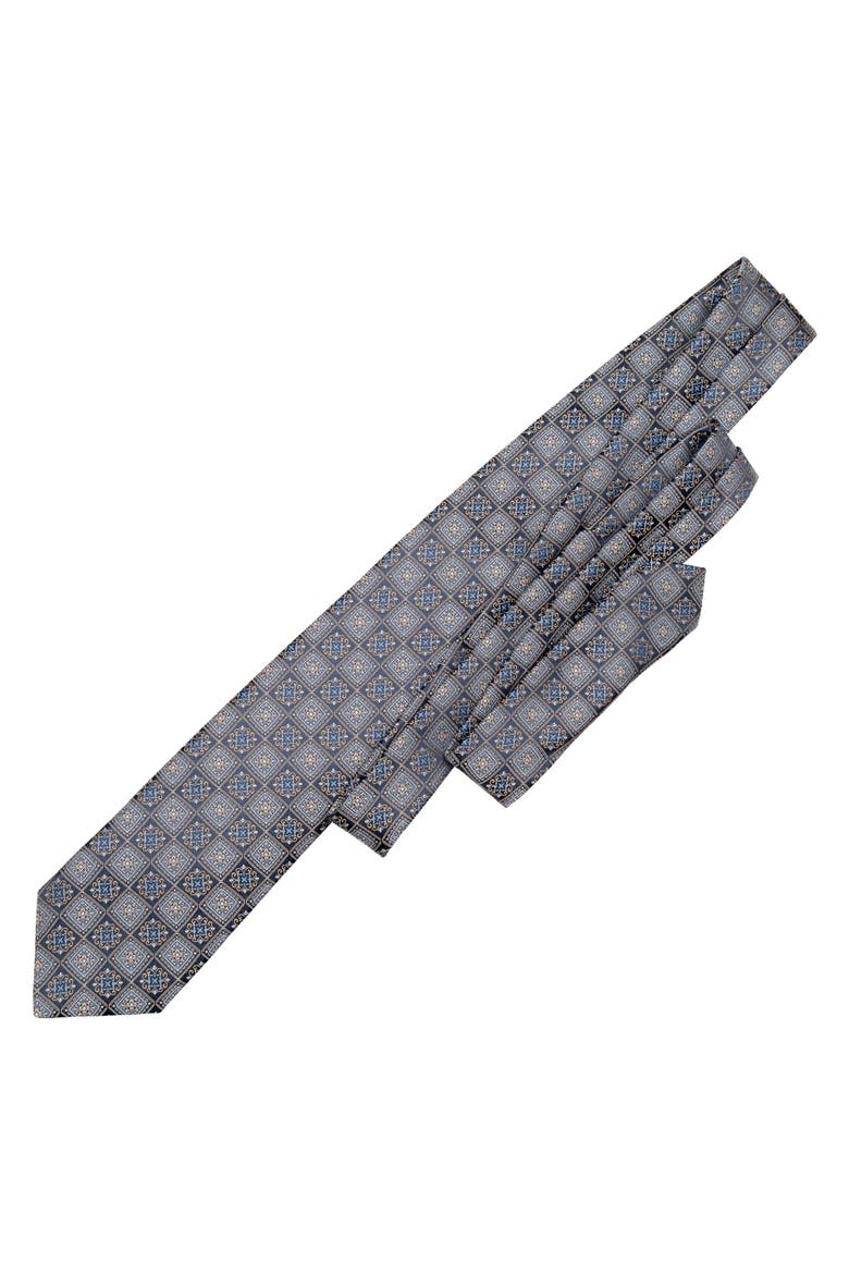 De Sica - Silk Jacquard Tie for Men, Alternate, color, Navy and Blue