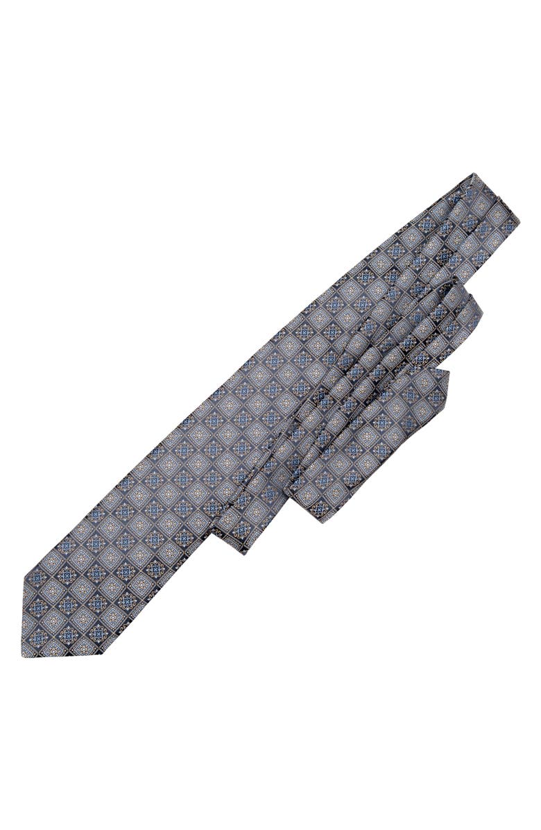 Elizabetta De Sica - Extra Long Silk Jacquard Tie for Men, Alternate, color, Navy And Blue