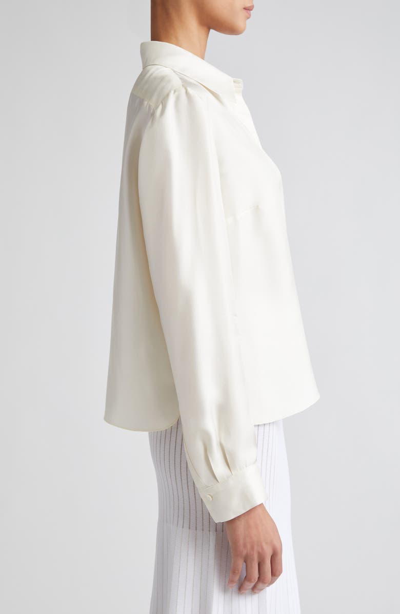 PARTOW Lara Silk Button-Up Top, Alternate, color, Ivory