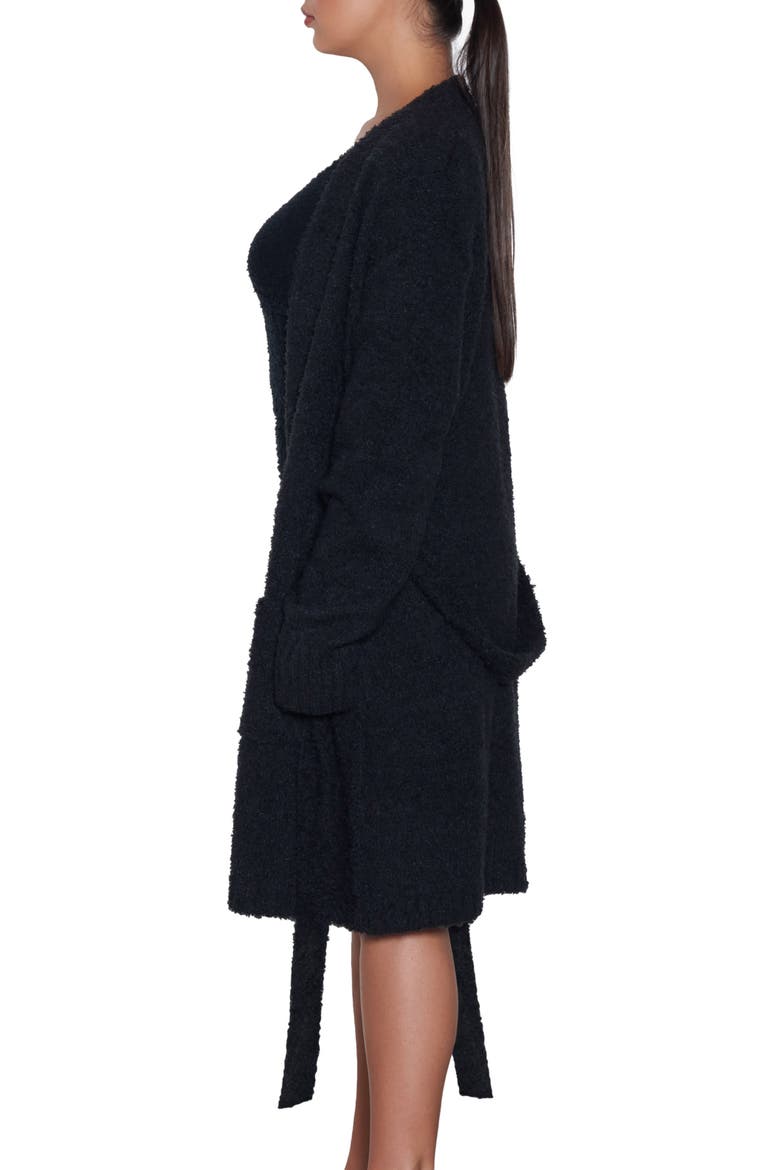 Cozy Short Robe, Alternate, color, ONYX