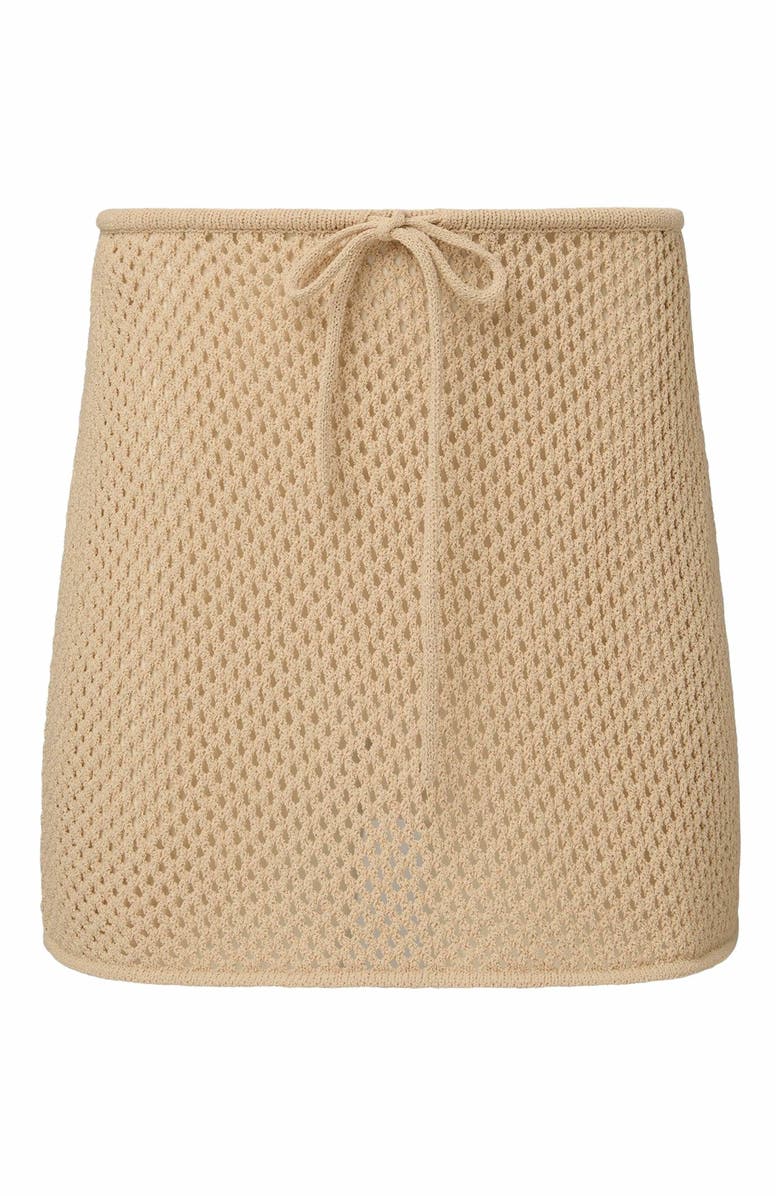 Onia Crochet Knit Mini Skirt, Alternate, color, Sandshell