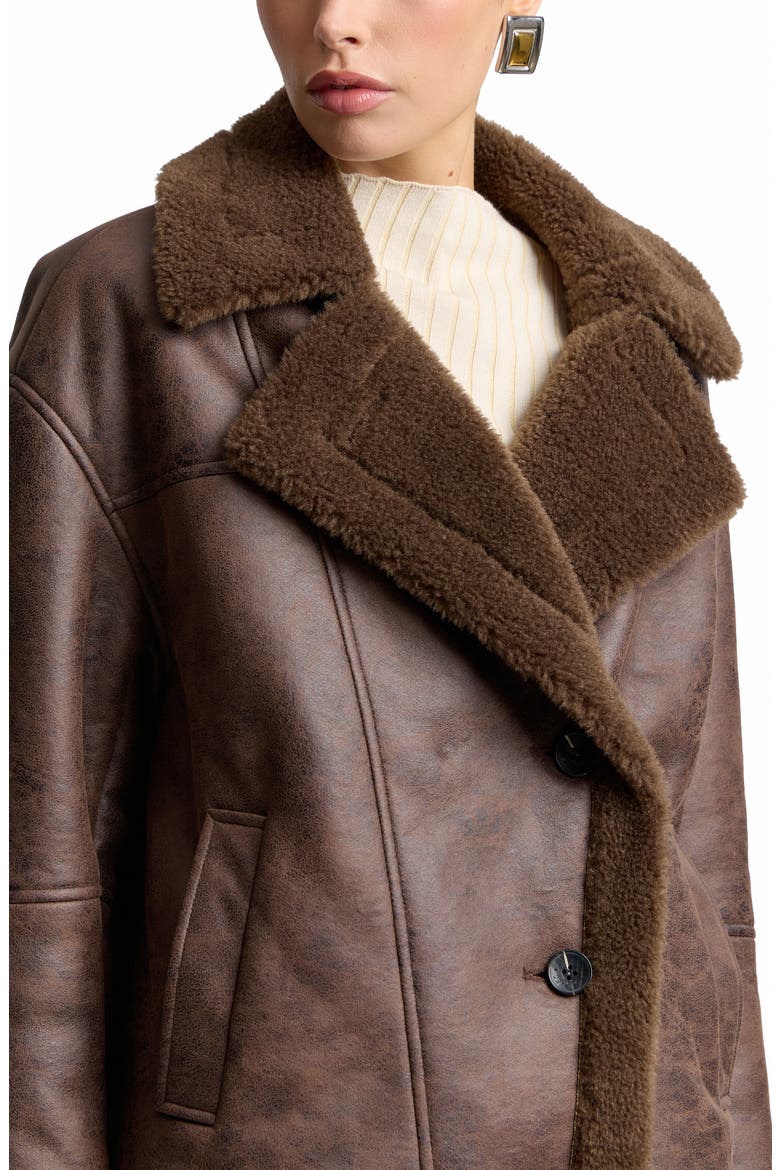 Faux Shearling Jacket, Alternate, color, UMBRIA