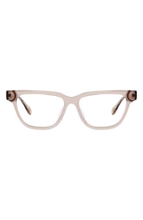 Mohala Eyewear Noelani 53mm Low Nose Bridge Wide Width Cat Eye Optical Glasses In Shell/clear Lenses