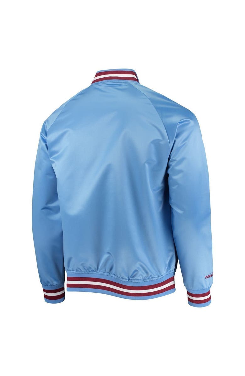 Mitchell & Ness Men's Mitchell & Ness Light Blue Philadelphia Phillies Lightweight Satin Raglan Full-Snap Jacket, Alternate, color, 