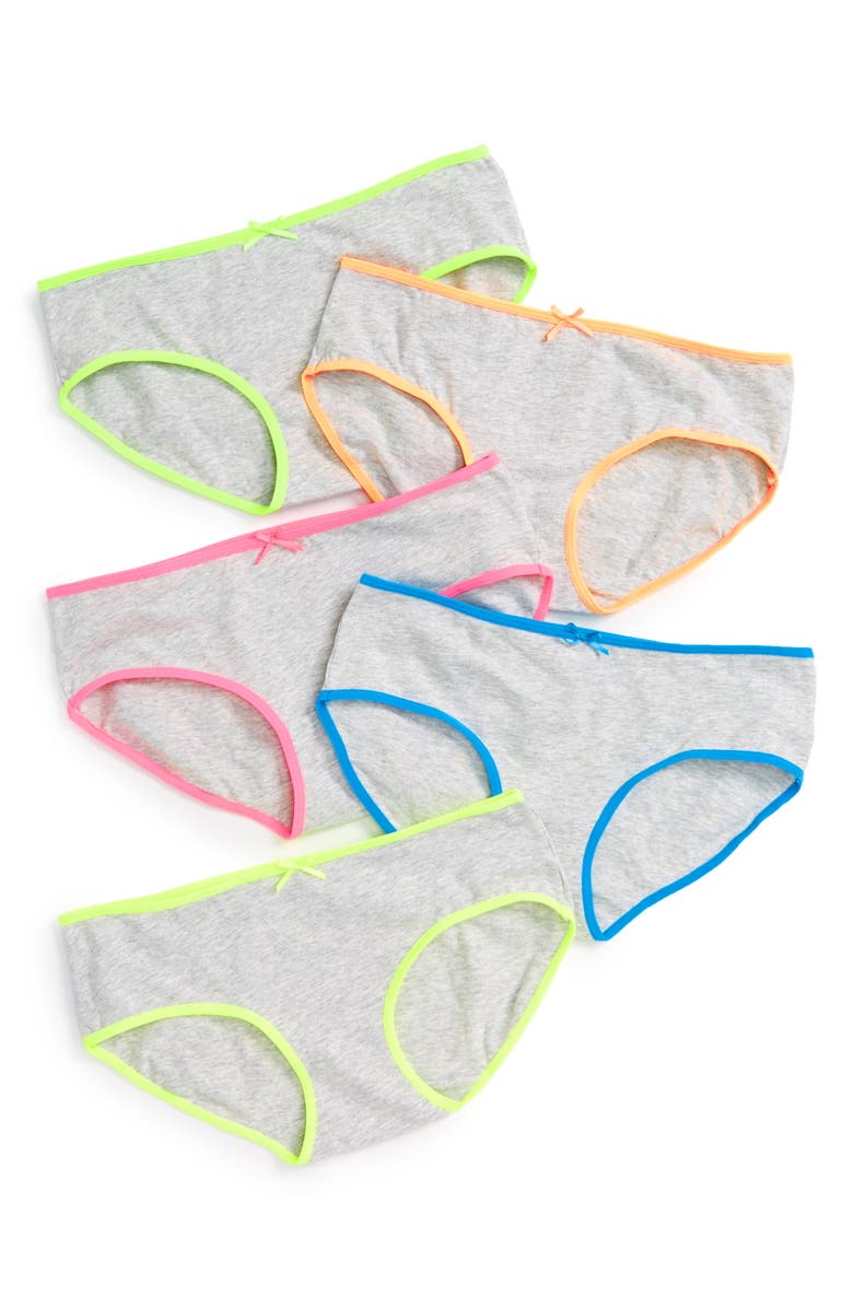 Tucker + Tate Kids' Assorted 5-Pack Hipster Briefs, Main, color, Grey Neon Pack