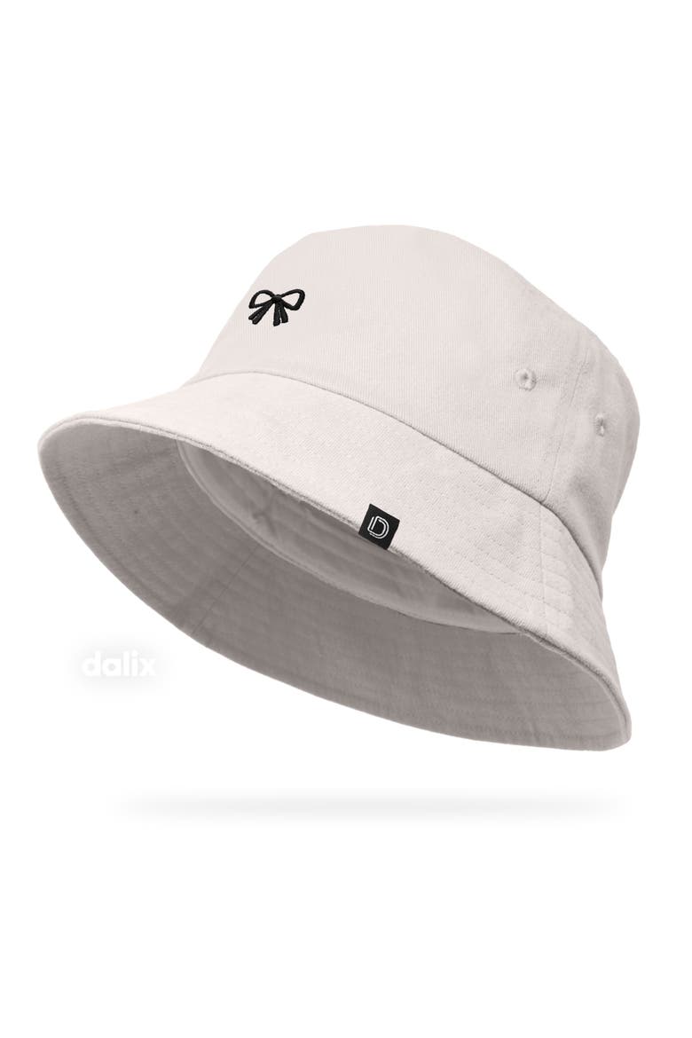 Bow Bucket Hat, Alternate, color, Parchment White