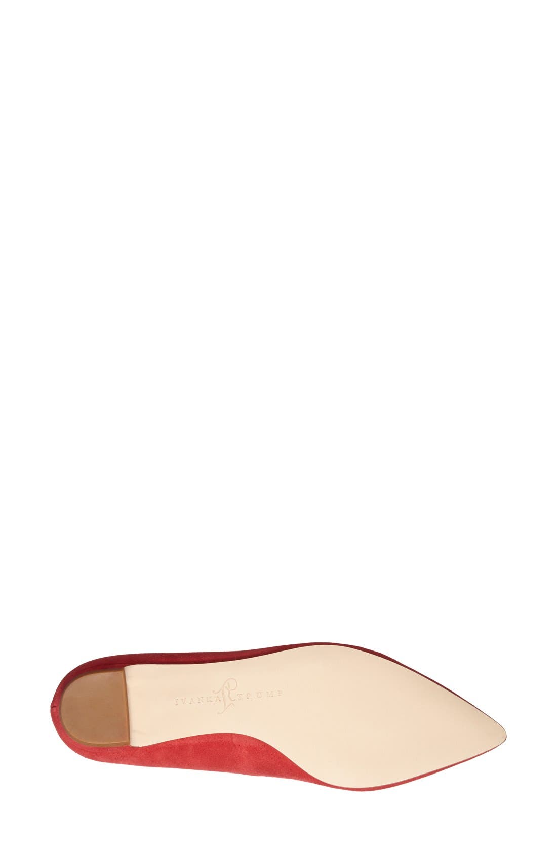 'Tizzy' Pointed Toe Ballet Flat, Alternate, color, RED SUEDE