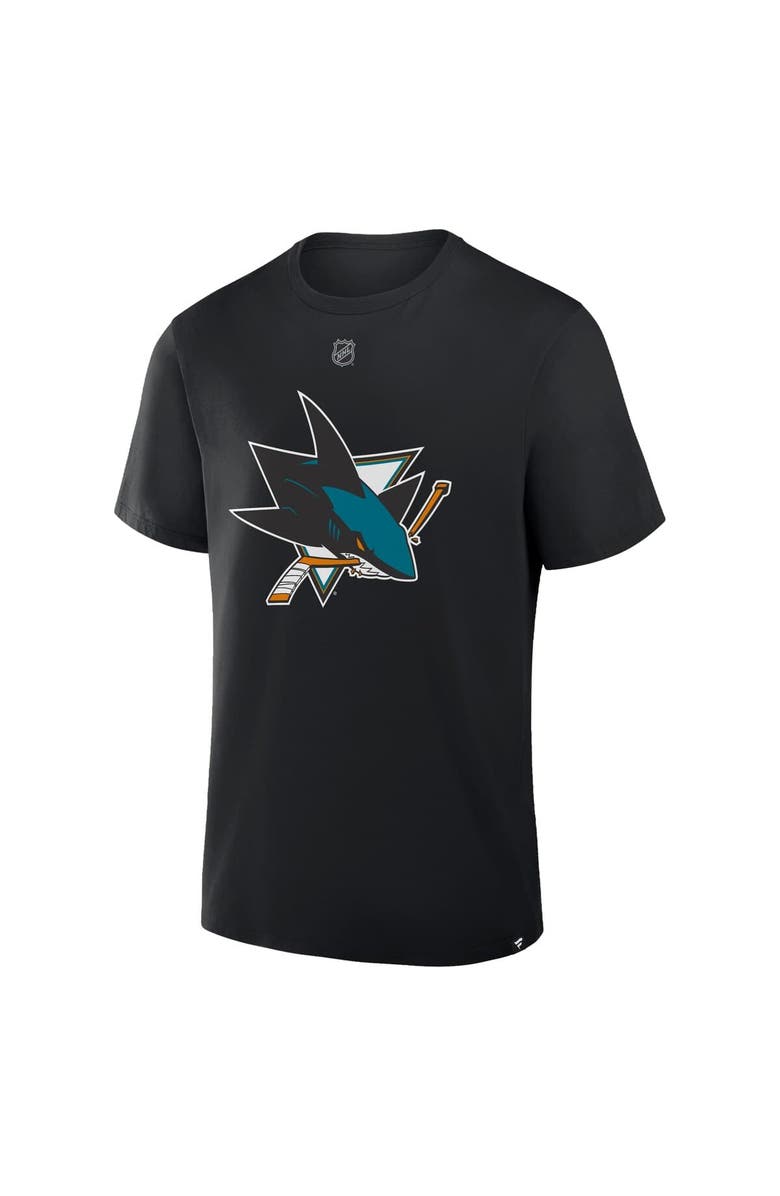 FANATICS Men's Fanatics Macklin Celebrini Black San Jose Sharks Authentic Stack Name & Number T-Shirt, Alternate, color, Black