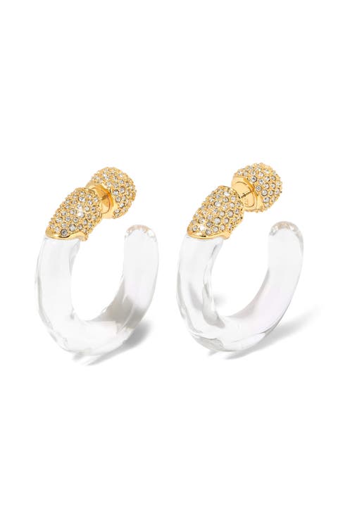 Liquid Lucite Crystal Hoop Earrings