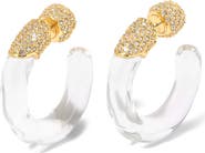 Alexis Bittar Liquid Lucite Crystal Hoop Earrings