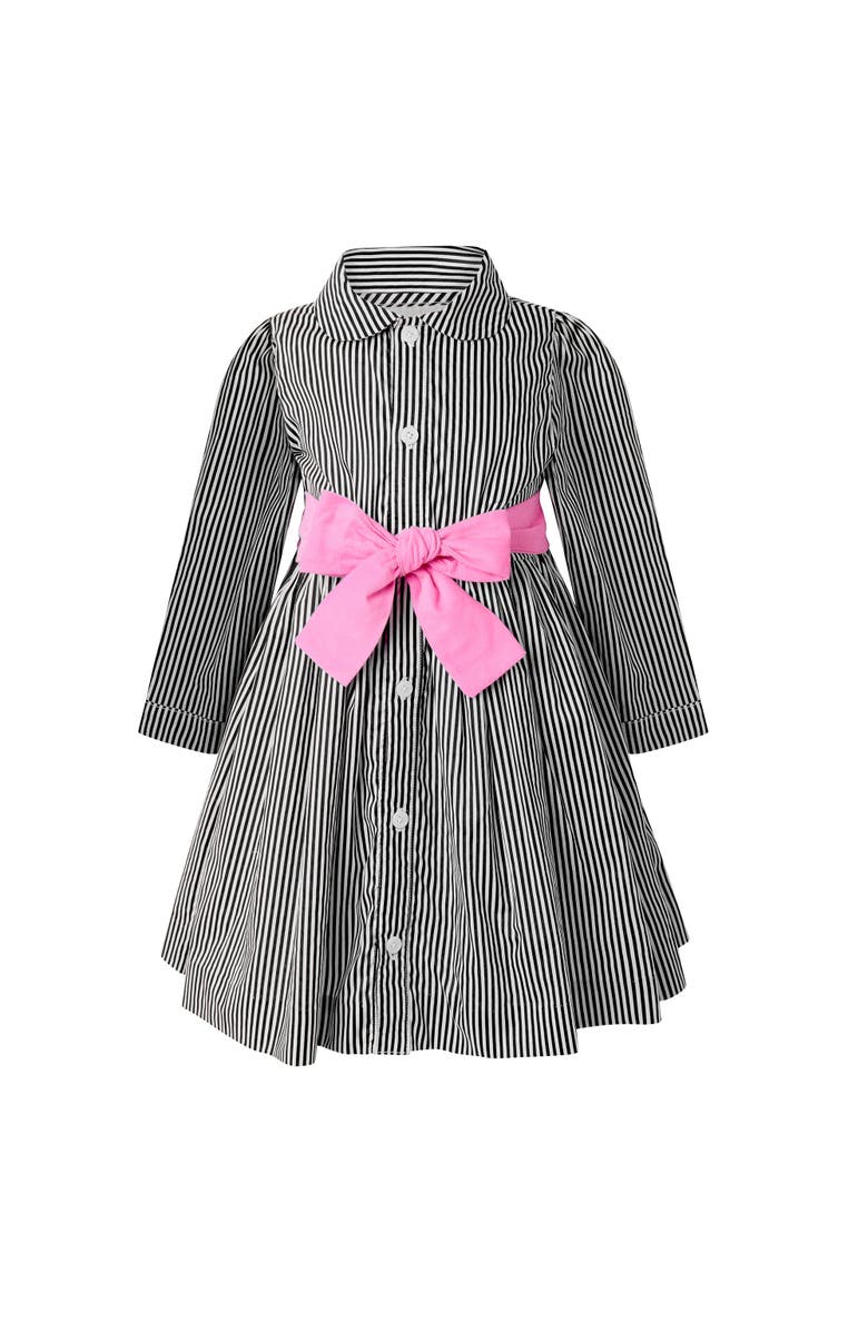 Rachel Riley Stripe Shirt Dress, Main, color, Black