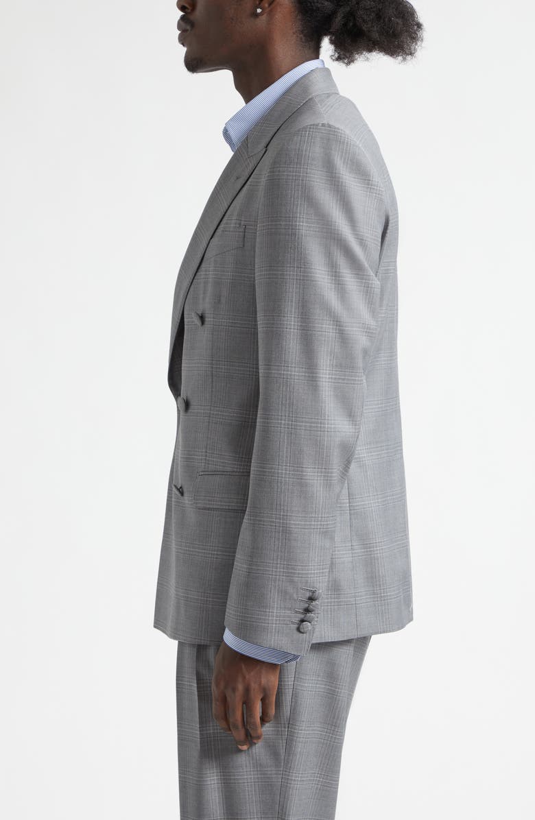 Dolce&Gabbana New Martini Fit Glen Plaid Virgin Wool Double Breasted Blazer, Alternate, color, Quadri-Check-Tartan