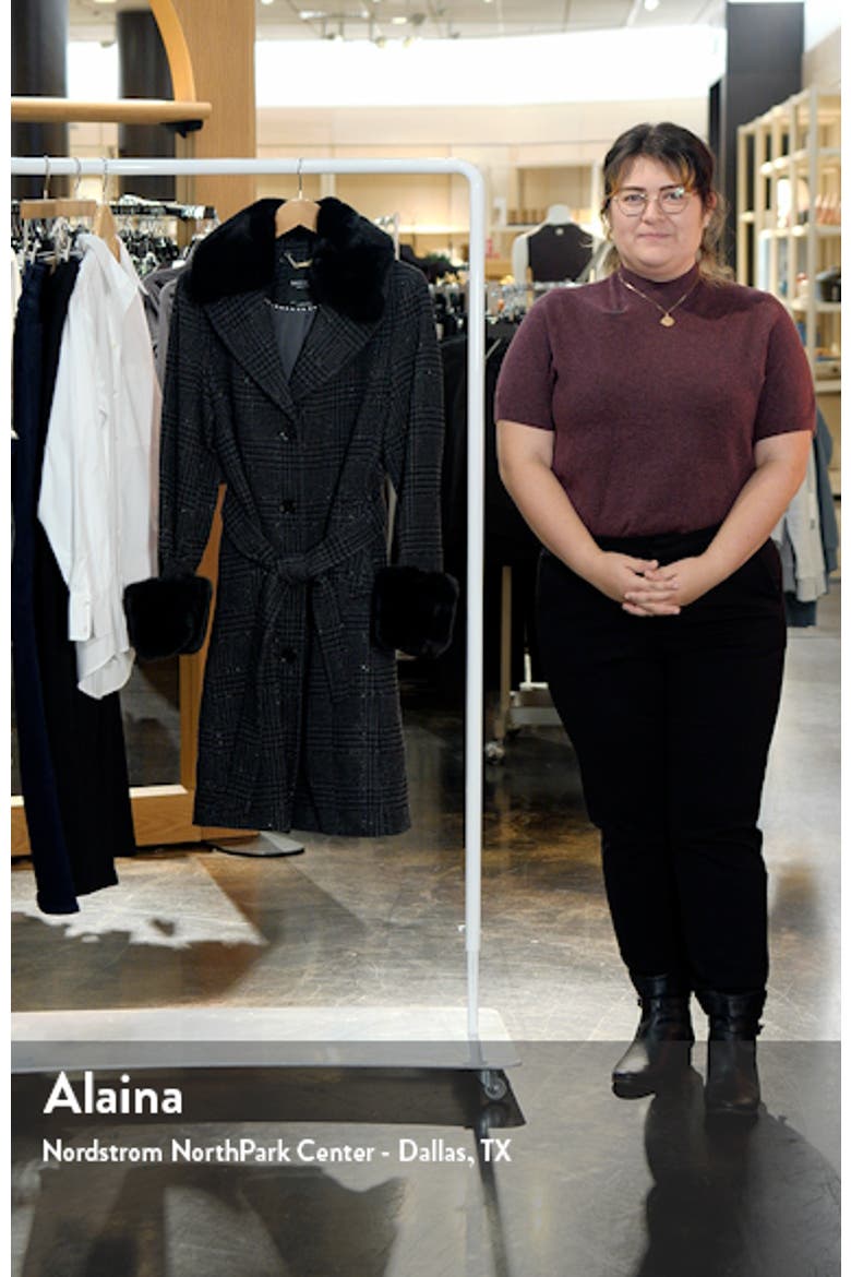 walker belted coat with removable faux fur collar and cuffs video