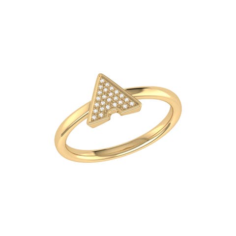 Skyscraper Triangle Sterling Silver Diamond Ring