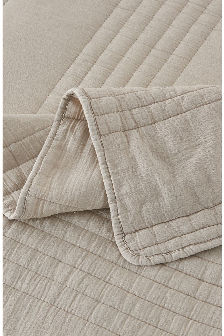Stone Washed Cotton Quilt & Sham Set, Alternate, color, LIGHT KHAKI