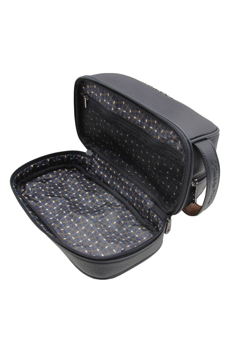 Robert Graham Olivan Recycled Faux Leather Dopp Kit, Alternate, color, Black