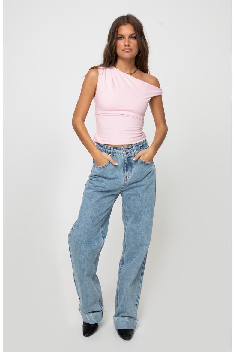 Danza One-Shoulder Top, Alternate, color, PINK