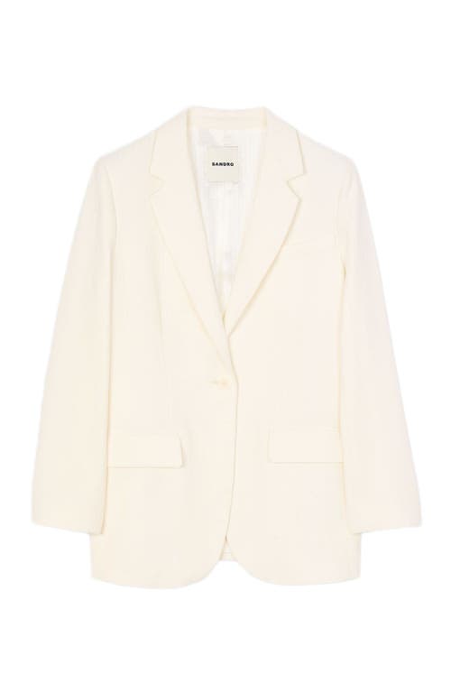 Sandro Sequinned Suit Jacket In Ecru