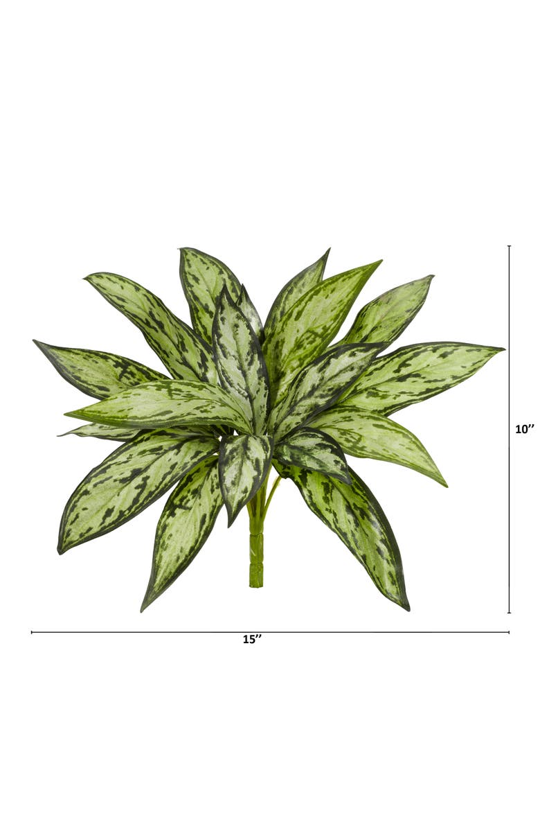 NEARLY NATURAL 10-in Variegated Silver Queen Artificial Plant, Alternate, color, Green