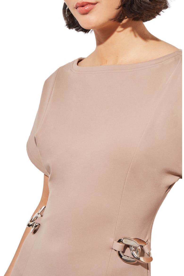 Asymmetric Midi Dress, Alternate, color, JAVA