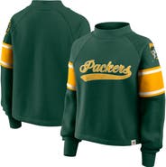 FANATICS Women's Fanatics Green Green Bay Packers Oversized Hometown Toss Sweep Mock Neck Pullover