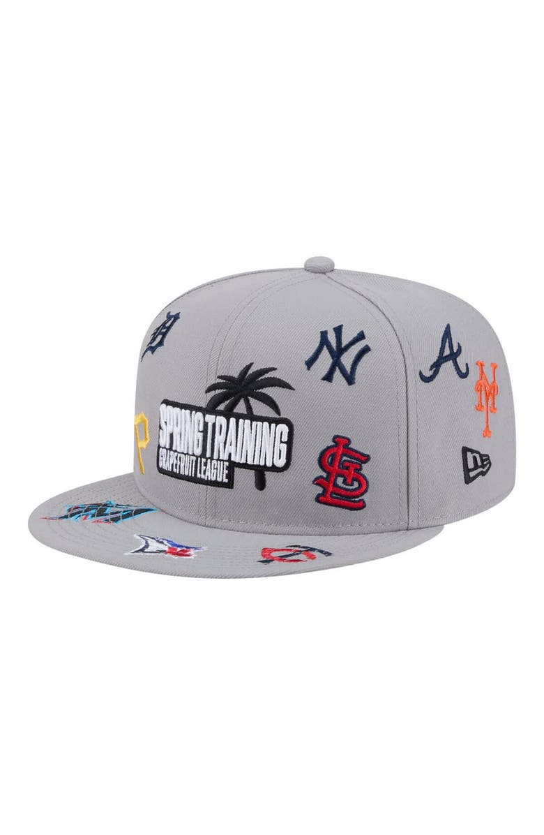 New Era Men's New Era Gray 2026 Spring Training Grapefruit League Scattered 9FIFTY Adjustable Hat, Main, color, Gray