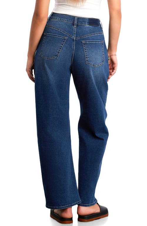 Hint Of Blu Ronnie Tie Front Barrel Leg Jeans In Blue